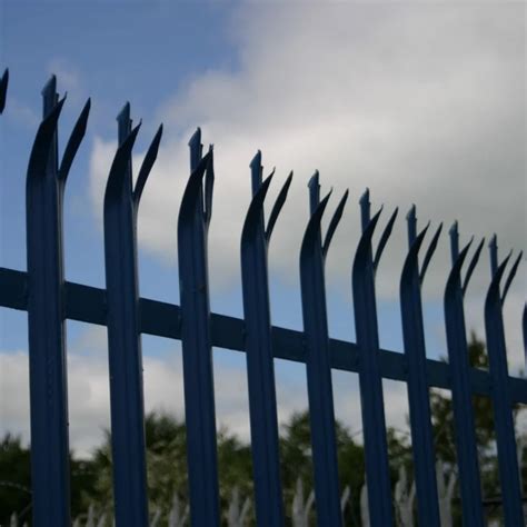 Triple Pointed Steel Palisade Fencing W Pale Galvanized Metal Palisade