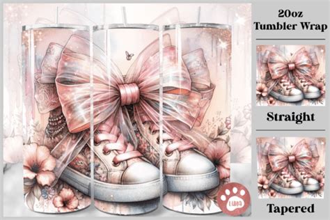 Sneakers Bow Coquette Tumbler Wrap Graphic By Luna Art Design