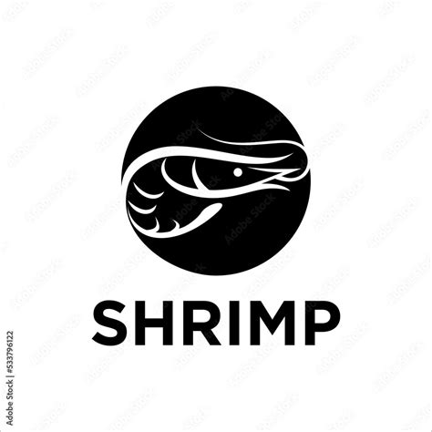 Shrimp Logo Isolated Shrimp On White Background Prawns Stock Vector