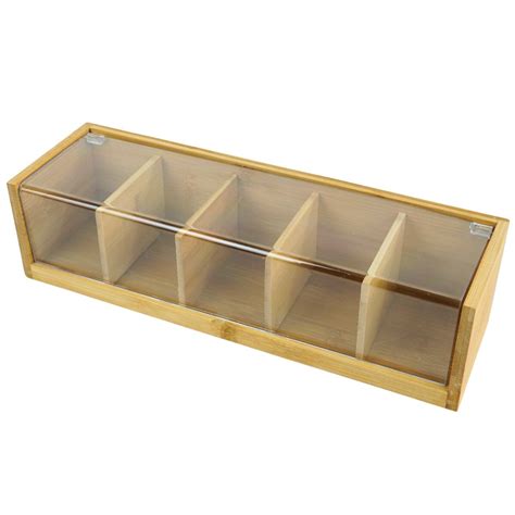 Caja de té de bamboo de 5 divisiones El Clon