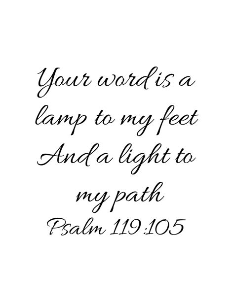 Psalm 119 105 Your Word Is A Lamp To My Feet Calligraphy Wall Art Print Instant Download