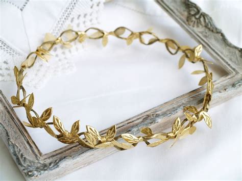 Gold Leaf Crown Halo Crown Greece Headband Greek Goddess Circlet