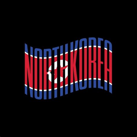 Premium Vector | North korea flag typography