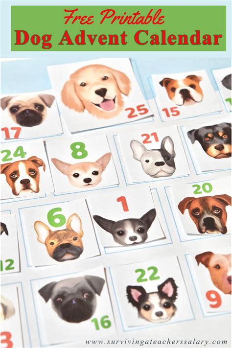 Free Printable Dog Advent Calendar Holiday Countdown Dog Advent