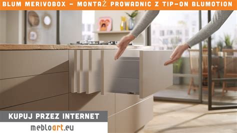 Blum Merivobox Monta Prowadnic Z Tip On Blumotion Youtube