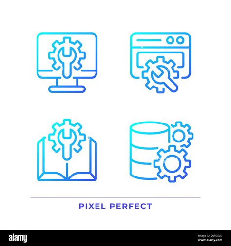 Configuración del sistema informático pixel Perfect gradiente lineal