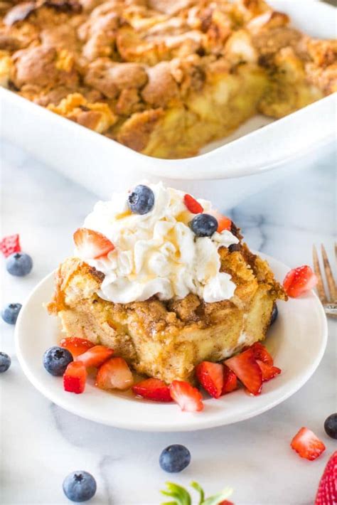 Baked French Toast Casserole Overnight Julies Eats And Treats