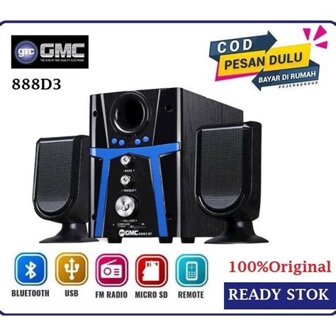 Jual SPEAKER AKTIF BLUETOOTH GMC 888D3 SUBWOOFER MEGA BASS ORIGINAL