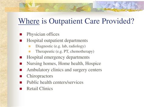 Ppt Outpatient Services And Primary Health Care Powerpoint