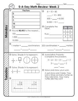 Th Grade Daily Math Spiral Review Morning Work Editable By Teacher