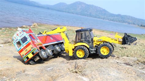 Tata Dump Truck Accident Pulling Out Jcb Cx Cartoon Jcb Tipper