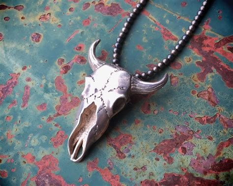 Sterling Silver Steer Head Brooch Pin Or Pendant For Necklace Cattle