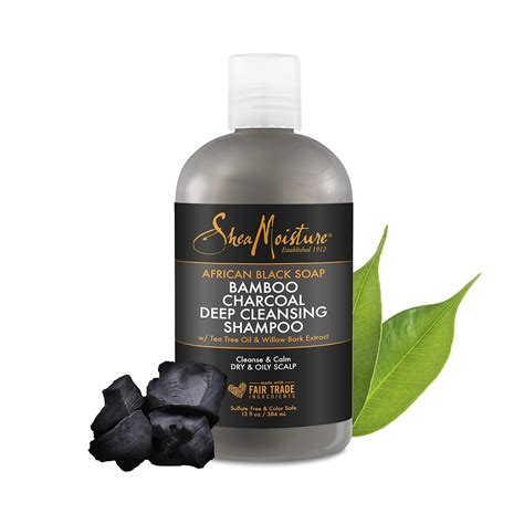 Shea Moisture African Black Soap Bamboo Charcoal Deep Cleansing Shampoo