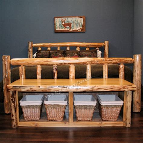 Cedar Lake Cabin Log Foot Bench