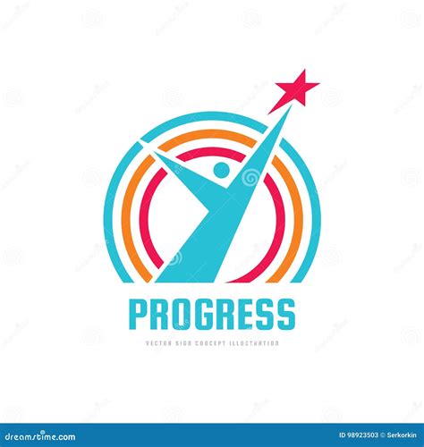 Progresso Ilustração Do Conceito Do Molde Do Logotipo Do Vetor Sinal