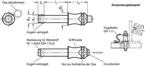 Ganter Kugelsperrbolzen Edelstahl Gn