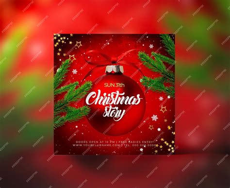 Premium Psd Realistic Christmas Party Post Template