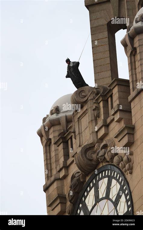 Filming Batman On Top Royal Liver Building Hi Res Stock Photography And