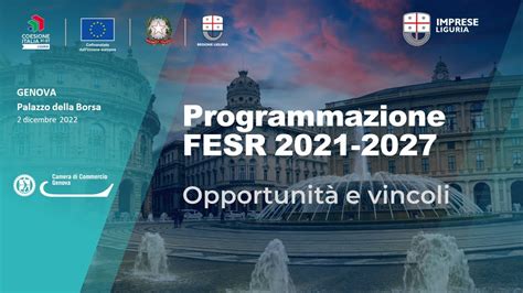 Programmazione Fesr 2021 2027 YouTube