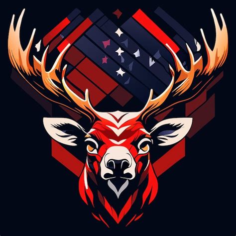 Premium Vector Patriotic Deer Head Vector Graphic