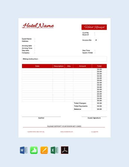 Marriott Hotel Receipt Template For Your Needs