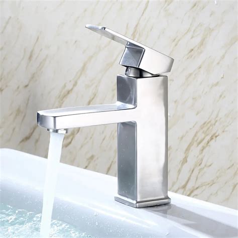 304 Stainless Steel Basin Faucet Bathroom Mixer Tap Basin Faucets Hot