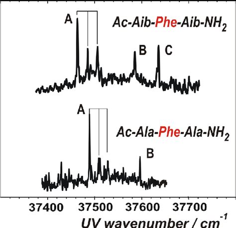 Mass Selected M 376 Amu R2PI Spectra Of Ac Aib Phe Aib NH 2 In The