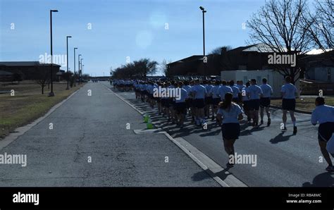 Us Air Force Airmen Run In Formation During The 17th Training Group