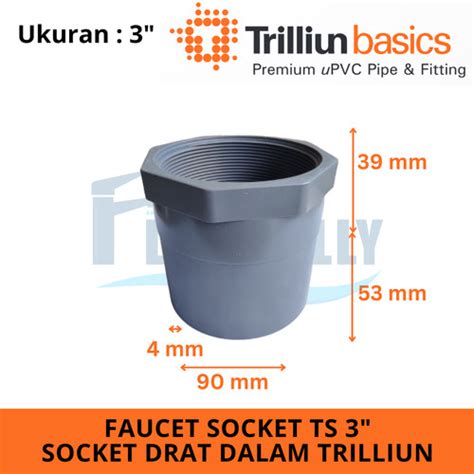 Jual FAUCET SOCKET TS 3 TRILLIUN PVC SOK SOCK DRAT DALAM SDD 3 INCH