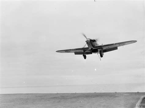 Asisbiz Fleet Air Arm 885nas Sea Hurricane Passes Over The Deck Of Hms