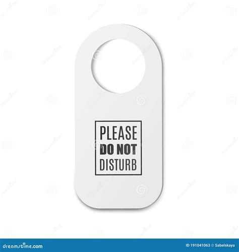 Template Of Do Not Disturb Door Sign Tag Realistic Vector Illustration