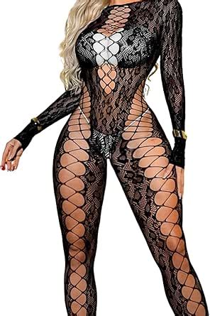 Amazon Ehsuyab Body Stockings For Women Sexy Lingerie Full Leopard Fishnet Bodysuit Lace
