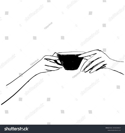 Hand Drawn Sketch Hands Holding Cup Stock Vector Royalty Free