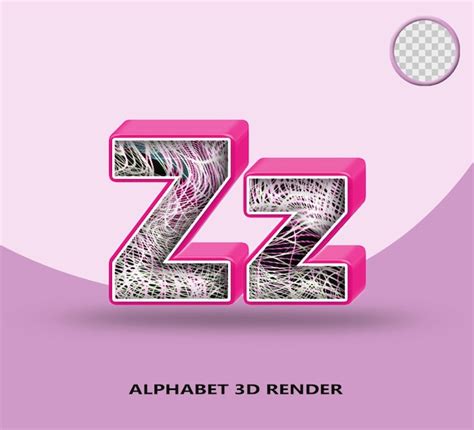 Premium Psd D Render Alphabet Line Pink Glosy With Abstract Wave Line