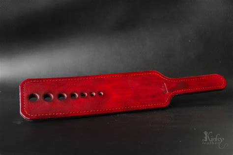 Handmade Leather Spanking Paddle Red Leather Paddle Spanker Bdsm Whip Tawse Punishment Bdsm