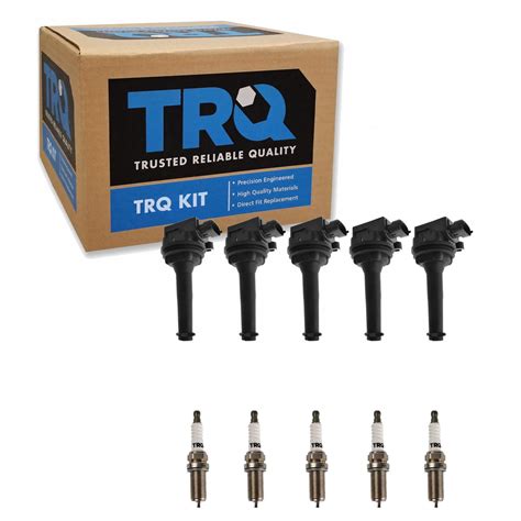 TRQ Ignition Coil Iridium Spark Plug Kit Set For Volvo C70 S60 S70