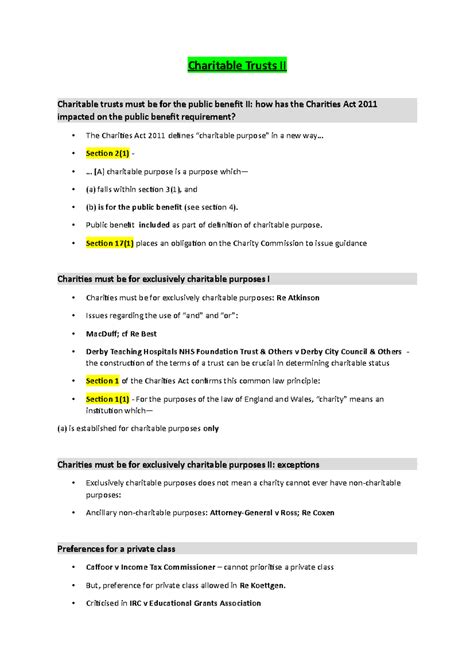 Charitable Trusts 2 Charitable Trusts Ii Charitable Trusts Must Be