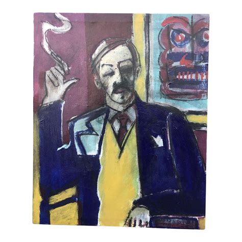 Norman Goodwin Self Portrait Modern Oil Painting Chairish