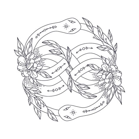 Free Vector Hand Drawn Ouroboros Illustration