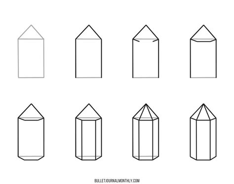 How to Draw a Crystal - Bullet Journal Monthly