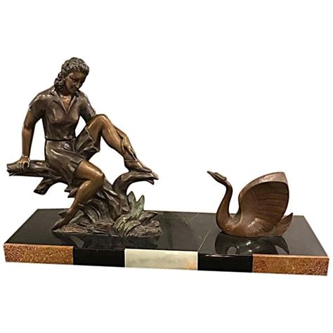 French Art Deco Bronze Sculpture Of An Athlete On A Marble Base For