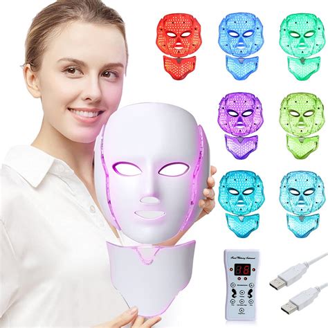 Led Face Mâsk Light Therapy 7 Color Skin Rejuvenation Therapy Led Photon Mâsk