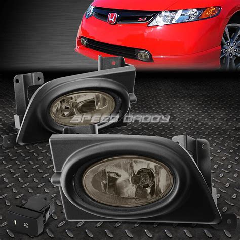 For 06 08 Honda Civic Sedan Smoked Lens Bumper Fog Light Lamps W Bezel Switch Ebay