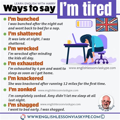 Ways To Say Tired In English Vocabulary English Study