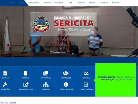 Portal Caparaó Câmara de Vereadores de Sericita lança novo site oficial