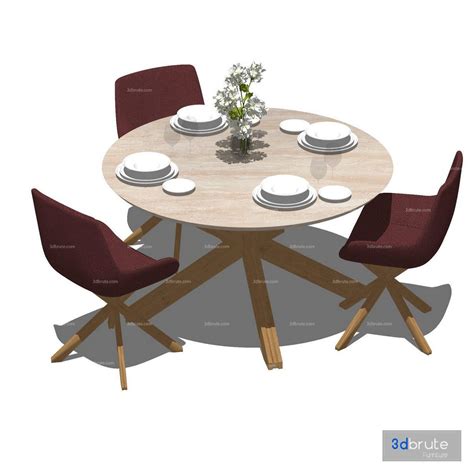 Dining Set Sketchup 3d Model Sketchup Download Free 3dbrute