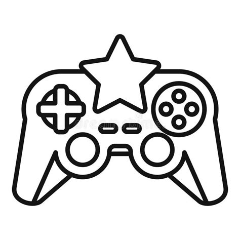 Star Video Game Joystick Icon Outline Style Stock Vector