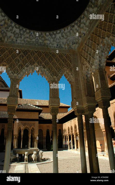 Patio De Los Leones The Court Of The Lions Alhambra Palace GRANADA