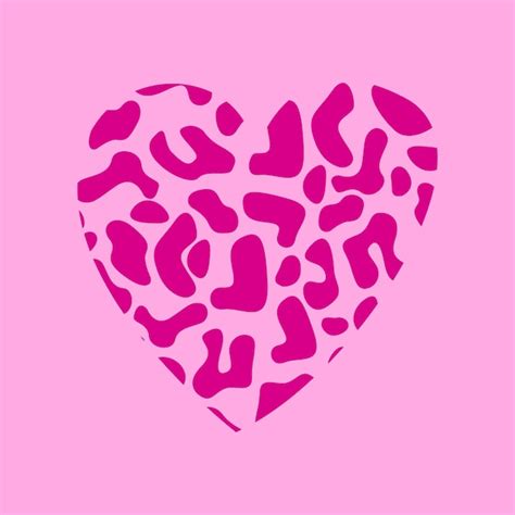 Premium Vector Leopard Heart On Pink Background