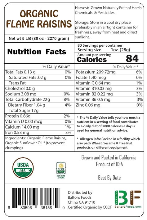 Baltoro Foods Pasas Org Nicas Sin Semillas Sin Az Car A Adido Sin